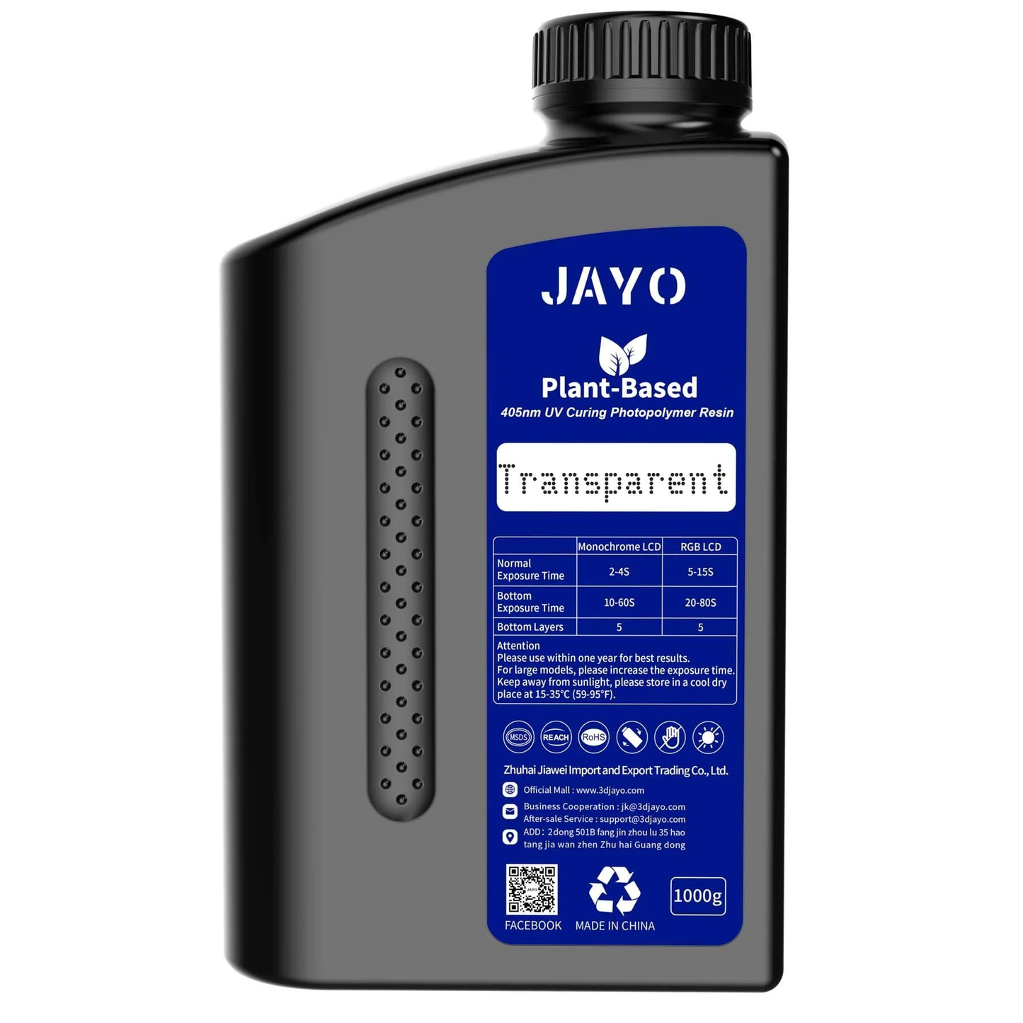 JAYO Plant-Based Resin 1KG 3D Printing Photopolymer Resin